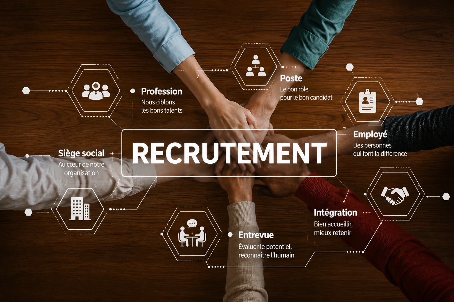 L'écosystème du recrutement : profession, poste, employé, entrevue, intégration